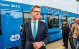 Premiéry vodíkového vlaku na českých kolejích se účastnil i ministr dopravy Martin Kupka