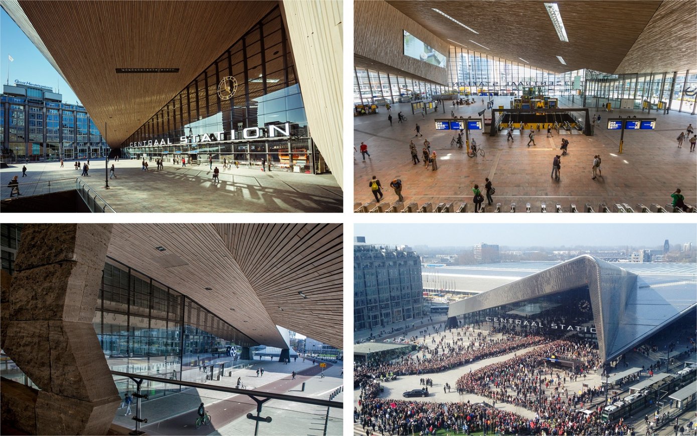 MVSA Architects, JIKA-CZ, KCAP Architects &Planners (Amsterdam – Hradec Králové – Rotterdam); Rotterdam hlavní nádraží, Nizozemsko